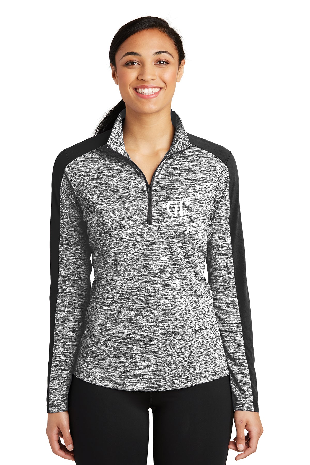 Ladies 1/4 Heather color block pull over - GET IT IN Apparel