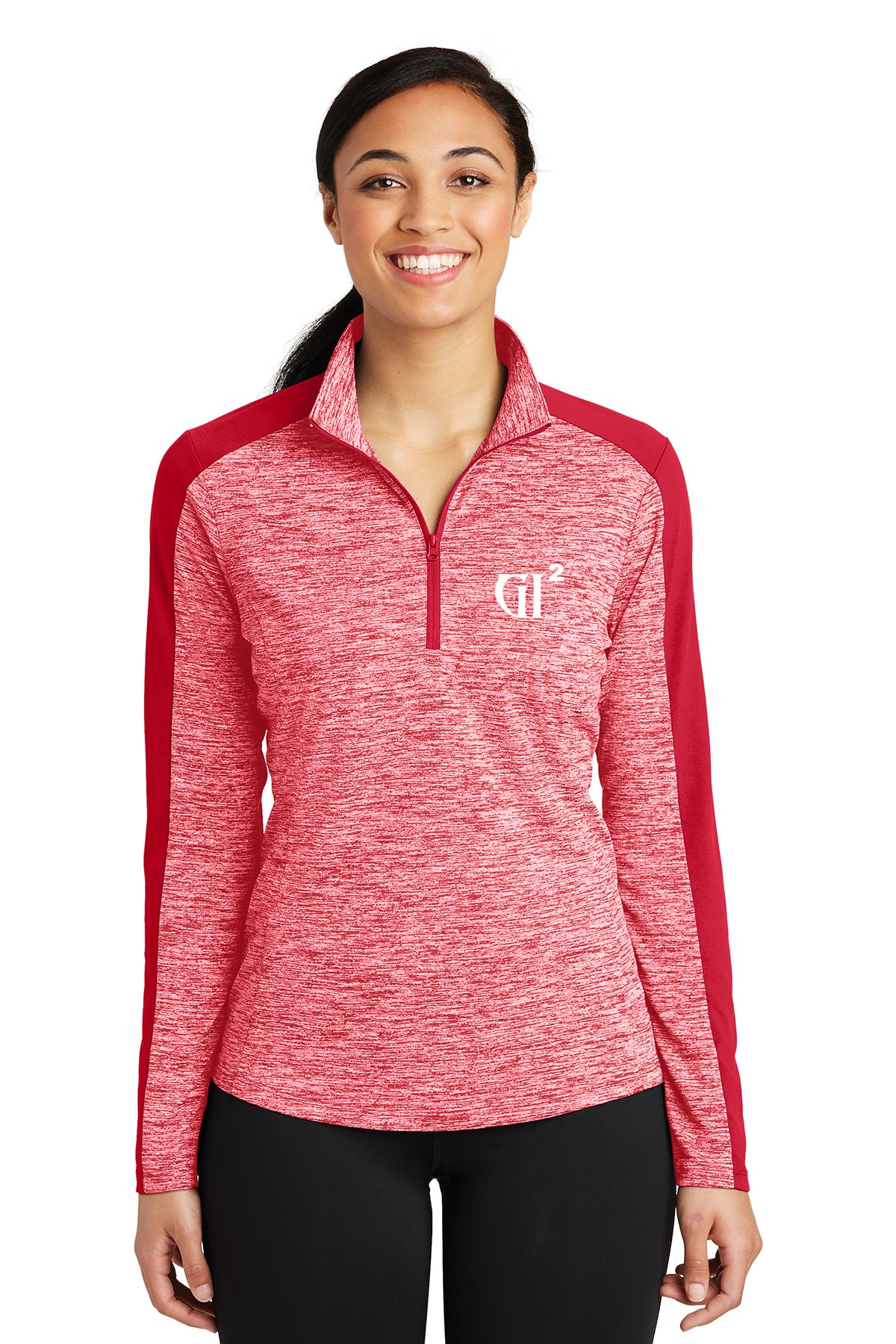 Ladies 1/4 Heather color block pull over - GET IT IN Apparel