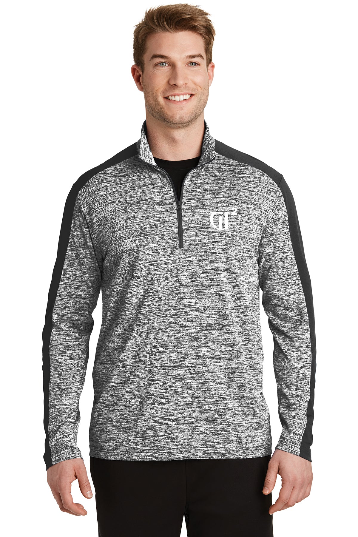 Mens 1/4 zip Heather Block Pull over - GET IT IN Apparel