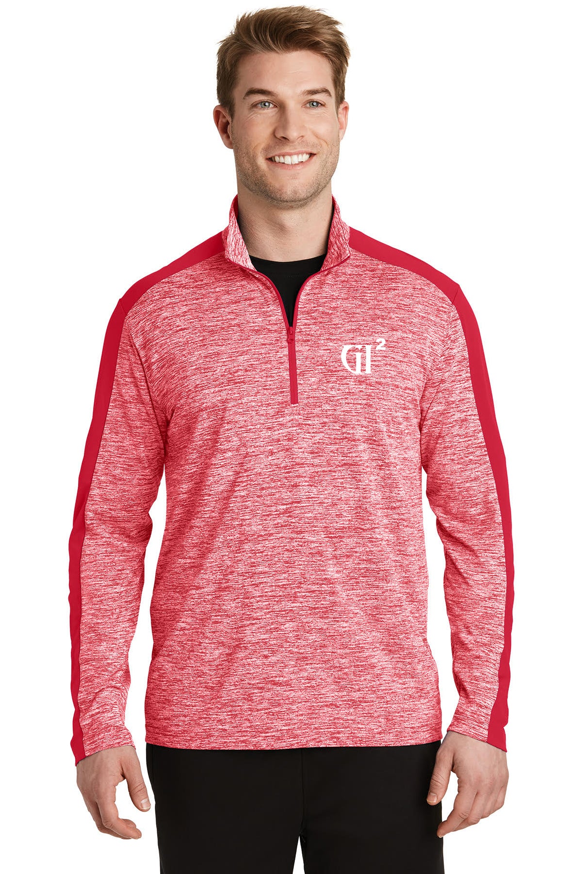 Mens 1/4 zip Heather Block Pull over - GET IT IN Apparel