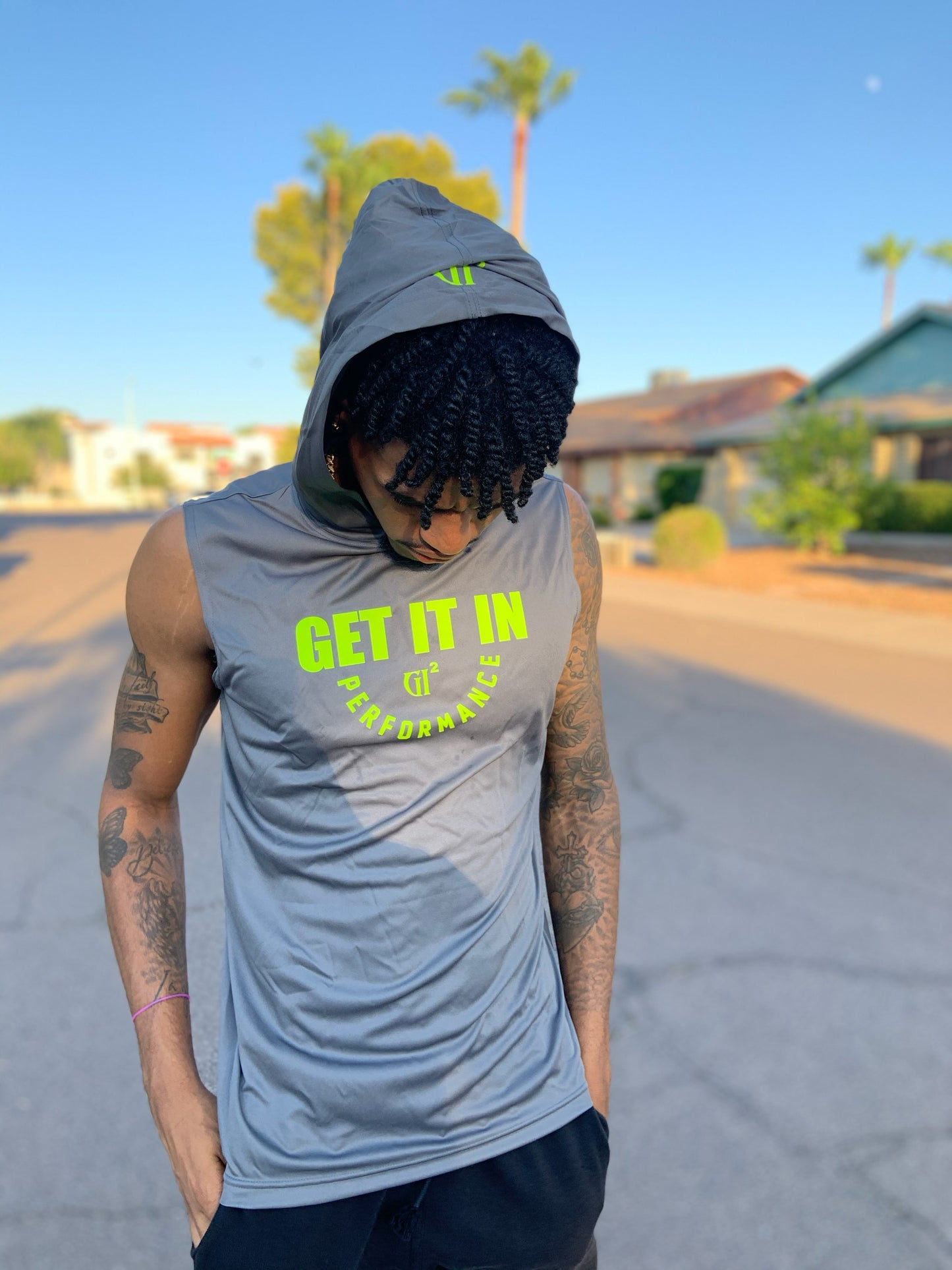 "Sleeveless" performance dri fit hoodie