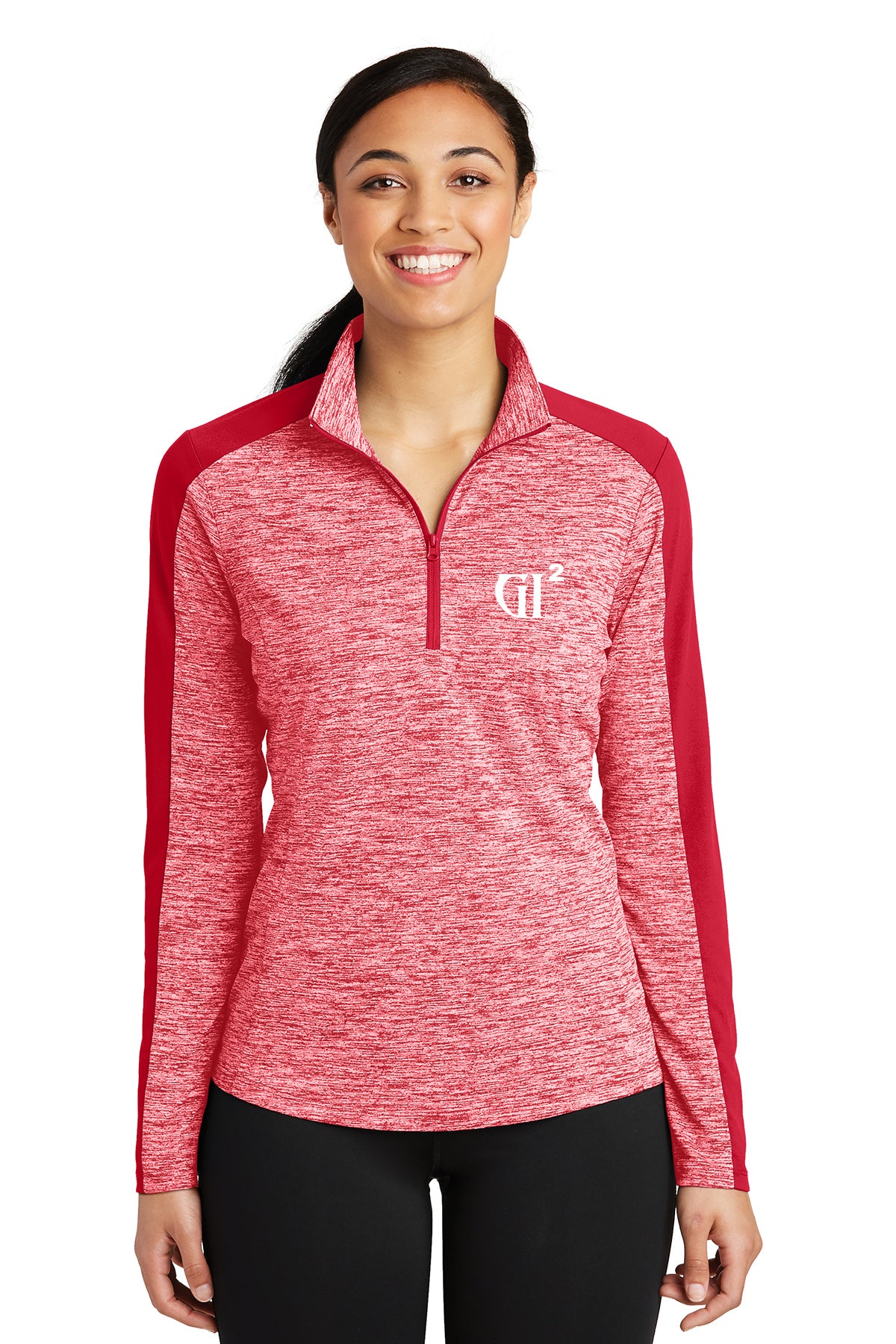 Ladies 1/4 Heather  color block pull over - GET IT IN Apparel